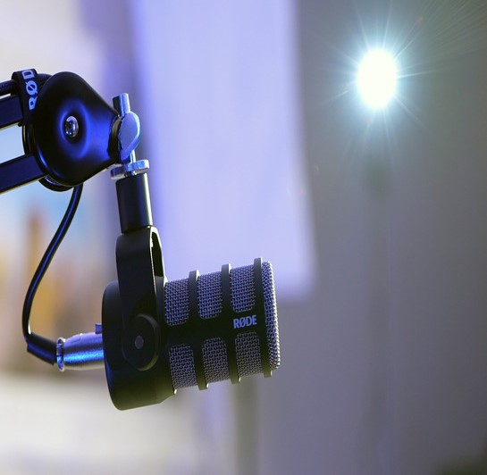 High-end podcast equipment at Dubai Studio